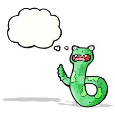 cartoon snake with thought bubble N81