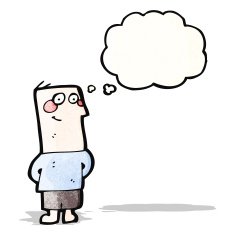 cartoon happy boy with thought bubble N259