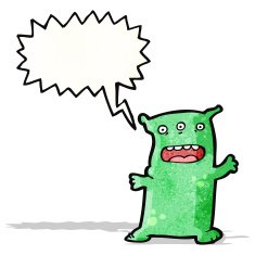 cartoon alien monster shouting
