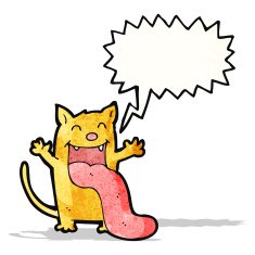cartoon cat with speech bubble N67