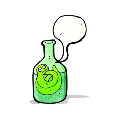 cartoon snake in winebottle