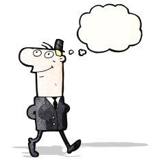 cartoon businessman walking to work N12