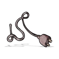 electric plug cartoon