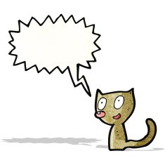cartoon cat with speech bubble N68