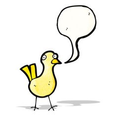 cartoon bird tweeting