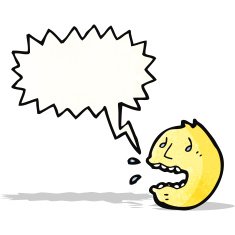 cartoon stressed face symbol