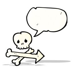 skull and crossbones arrow symbol
