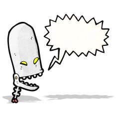 spooky robot head cartoon