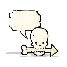 skull direction sign
