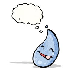 cartoon happy raindrop