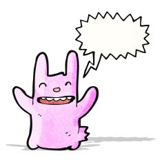 cartoon pink rabbit N21