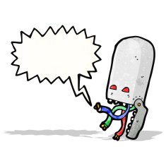 spooky robot head cartoon N2