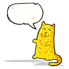 funny cartoon cat with speech bubble N13