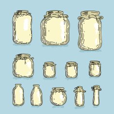 Set glass jars