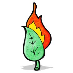 cartoon burning leaf N10