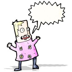 cartoon stressed woman shouting