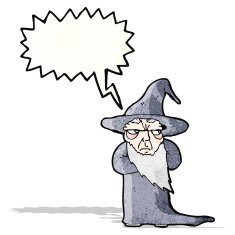 shouting wizard cartoon