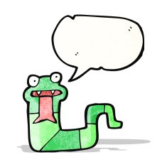 cartoon snake hissing