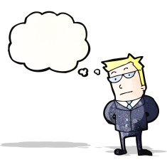 cartoon serious businessman