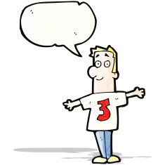 cartoon man in number three shirt N4