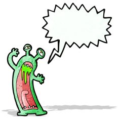 gross cartoon monster roaring