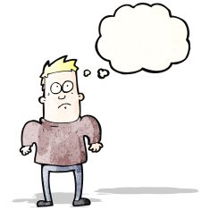 Cartoon Man Shrugging Shoulders N23