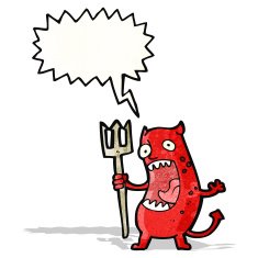 shouting little devil cartoon N2
