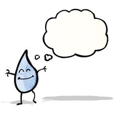 cartoon raindrop with thought bubble N2