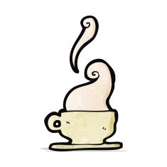 steaming coffee cartoon