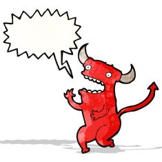 shouting little devil cartoon N4
