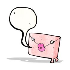 cartoon love letter with face