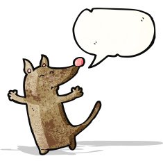 cartoon little dog with thought bubble N21