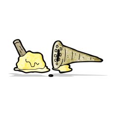 dropped melting ice cream cartoon