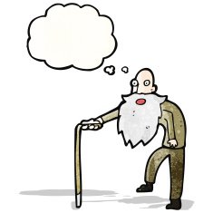 old man with walking stick