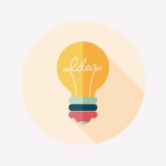 Light bulb flat icon with long shadow eps10 N21