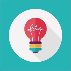 Light bulb flat icon with long shadow eps10 N22