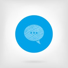 Message icon in flat and doodle style
