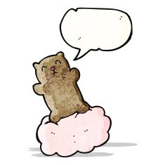 bear on cloud cartoon