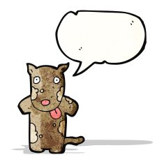 cartoon dog with speech bubble N25