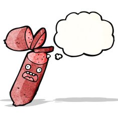 sliced sausage cartoon character