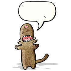 cartoon dog with speech bubble N26