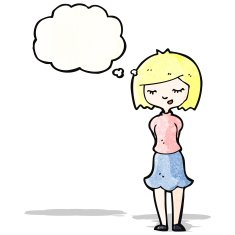 pretty shy woman cartoon