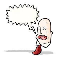 cartoon bald man with speech bubble N3