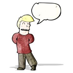 shy man cartoon