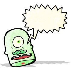 alien monster head cartoon