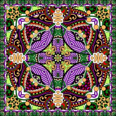Traditional ornamental floral paisley bandanna N417