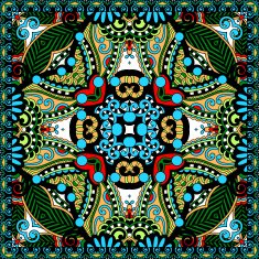 Traditional ornamental floral paisley bandanna N418