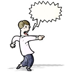 cartoon man pointing accusation