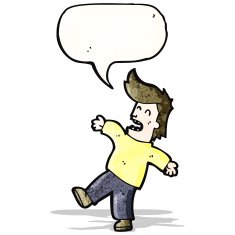 cartoon shocked man fainting