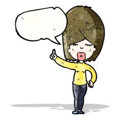 cartoon woman with speech bubble N46
